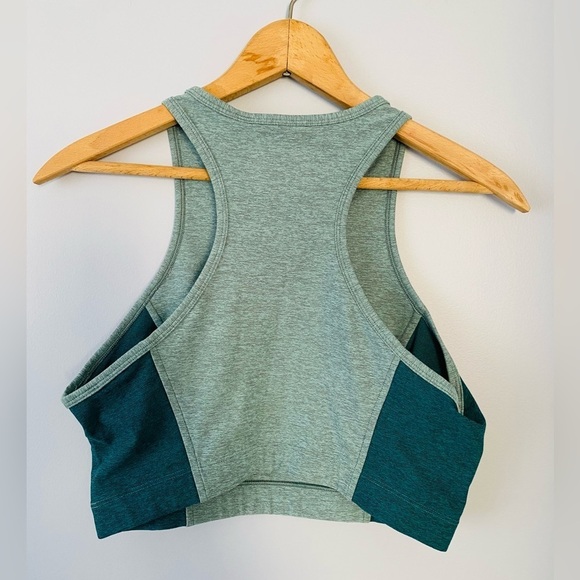 Outdoor Voices x Madewell Athena Sports Bra Size Medium Teal Warm Up Crop Top - Picture 2 of 6